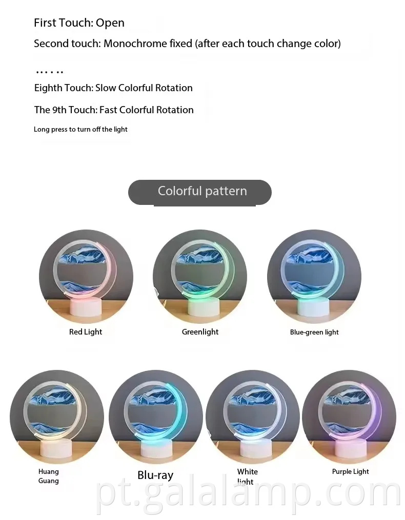 Lâmpada de trânsito de areia fluindo falhas com recursos de carregamento coloridos